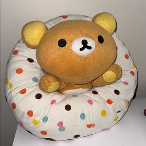 Cute Bear Plush with Polka Dot Cushion